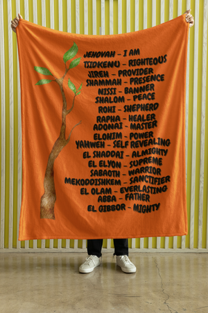 Names of God Cozy Plush Fleece Blanket - Black