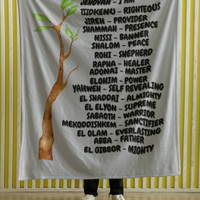 Names of God Cozy Plush Fleece Blanket - Black