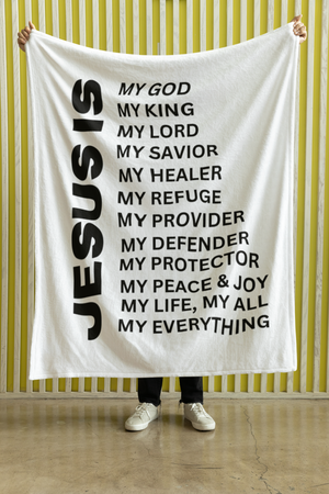 Jesus Is Cozy Plush Fleece Blanket - Black