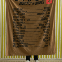 Emergency Bible Numbers Cozy Plush Fleece Blanket - Black