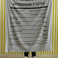 Nutrition Facts Daughter Cozy Plush Fleece Blanket - Black