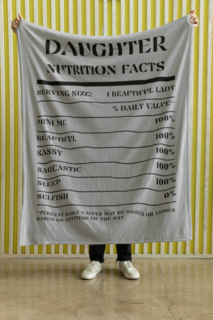 Nutrition Facts Daughter Cozy Plush Fleece Blanket - Black