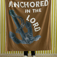 Anchored In The Lord Cozy Plush Fleece Blanket - White