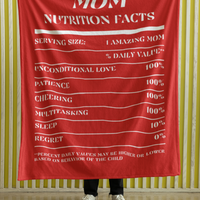 Nutrition Facts Mom Cozy Plush Fleece Blanket - White