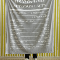 Nutrition Facts Husband Cozy Plush Fleece Blanket - White