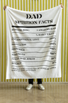 Nutrition Facts Dad Plush Fleece Blanket - Black