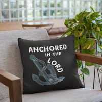 Anchored in the Lord Pillow - White