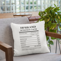 Nutrition Facts Pillow - Husband - Black