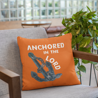 Anchored in the Lord Pillow - White