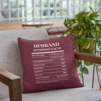 Nutrition Facts Pillow - Husband - White