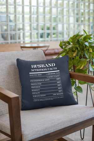 Nutrition Facts Pillow - Husband - White