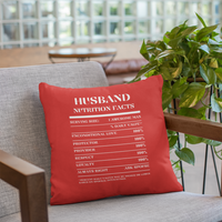 Nutrition Facts Pillow - Husband - White