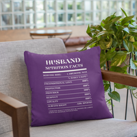 Nutrition Facts Pillow - Husband - White