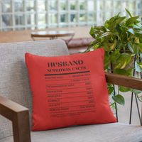 Nutrition Facts Pillow - Husband - Black