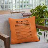 Nutrition Facts Pillow - Husband - Black