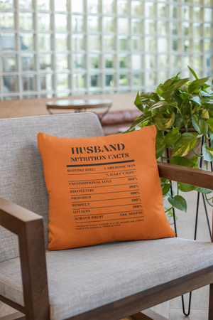 Nutrition Facts Pillow - Husband - Black