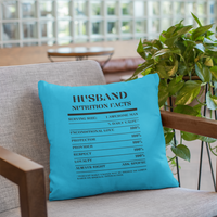 Nutrition Facts Pillow - Husband - Black