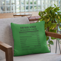Nutrition Facts Pillow - Husband - Black
