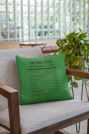 Nutrition Facts Pillow - Husband - Black