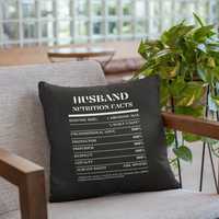 Nutrition Facts Pillow - Husband - White