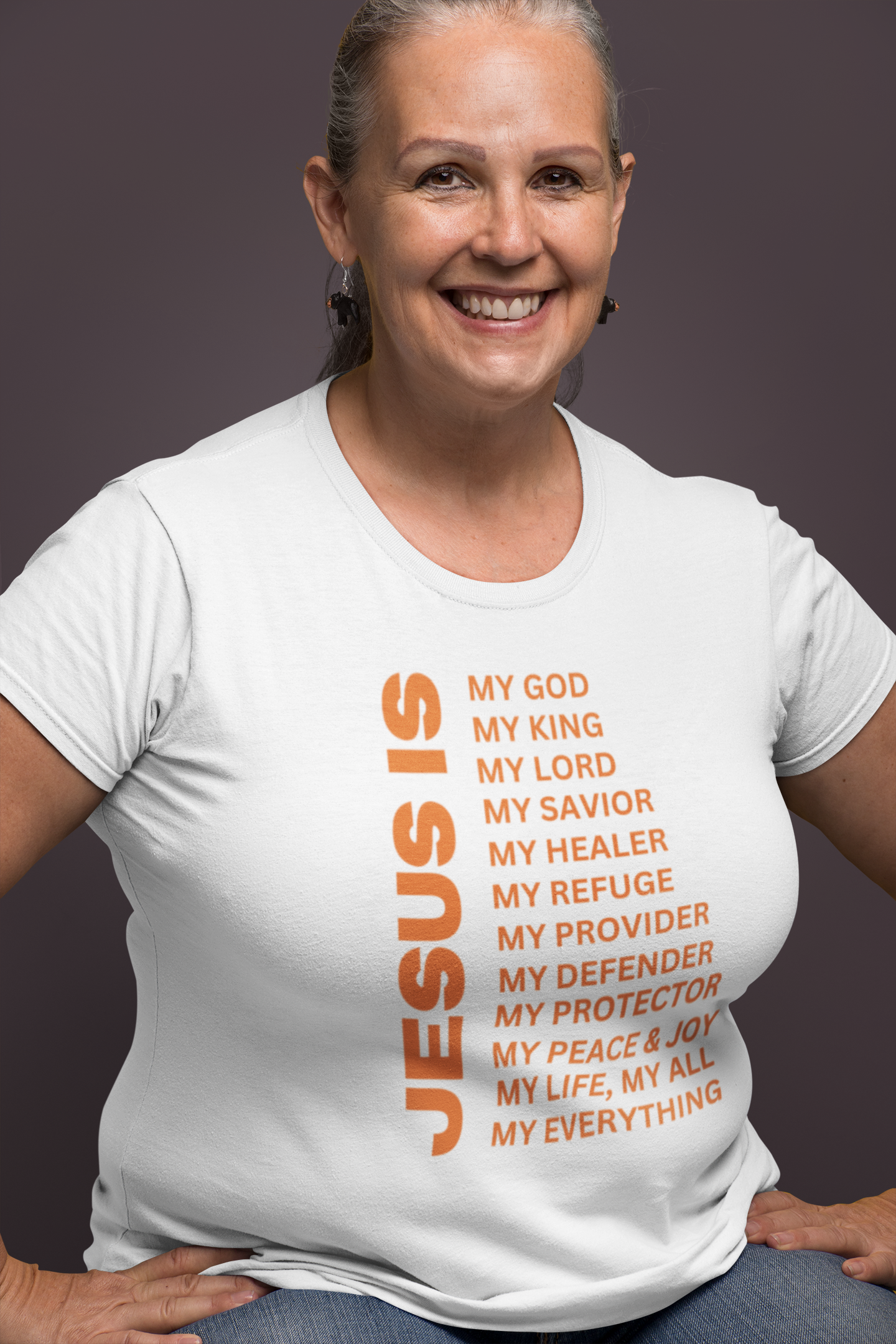 Jesus Is Christian T-Shirt - Short Sleeve Orange