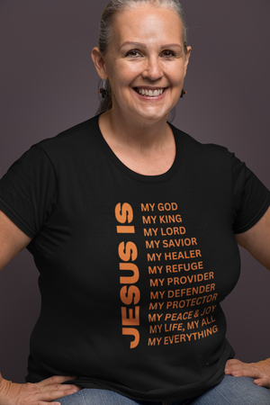 Jesus Is Christian T-Shirt - Short Sleeve Orange