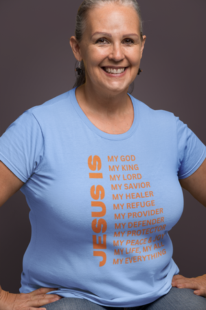 Jesus Is Christian T-Shirt - Short Sleeve Orange