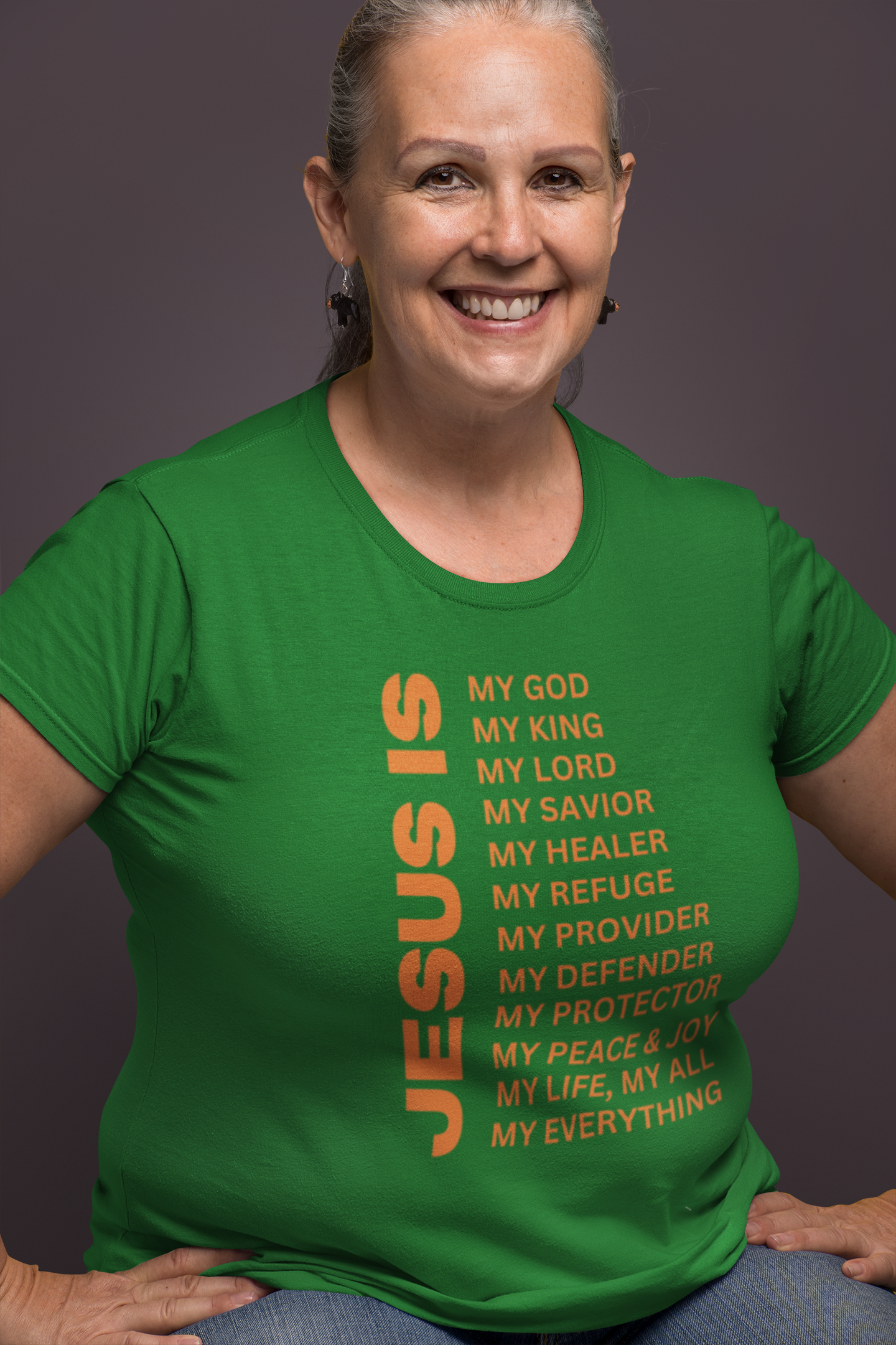 Jesus Is Christian T-Shirt - Short Sleeve Orange