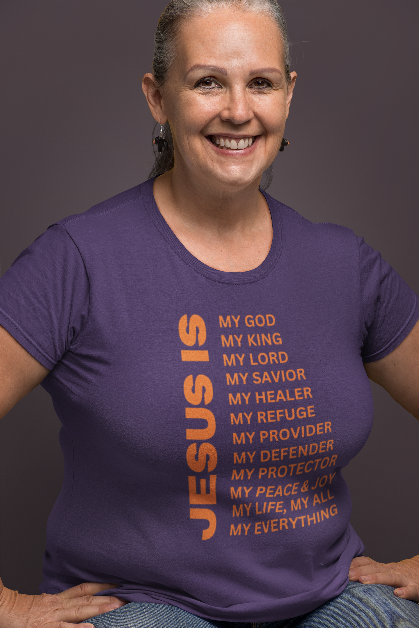 Jesus Is Christian T-Shirt - Short Sleeve Orange