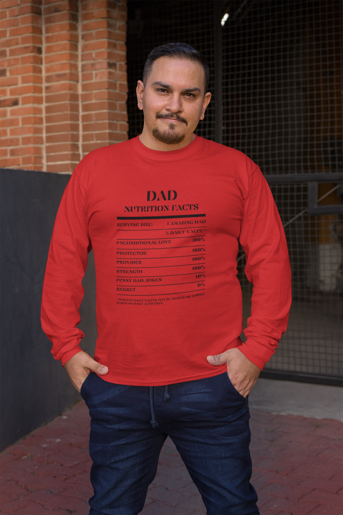 Nutrition Facts T-Shirt LS - Dad - Black