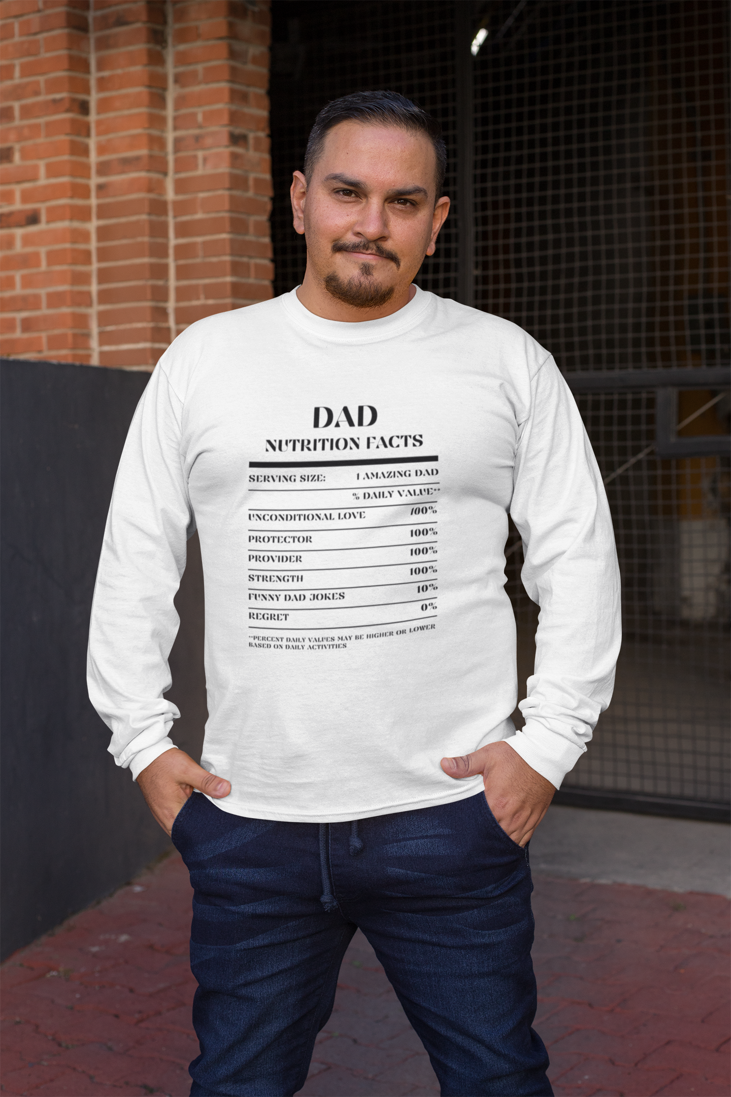 Nutrition Facts T-Shirt LS - Dad - Black