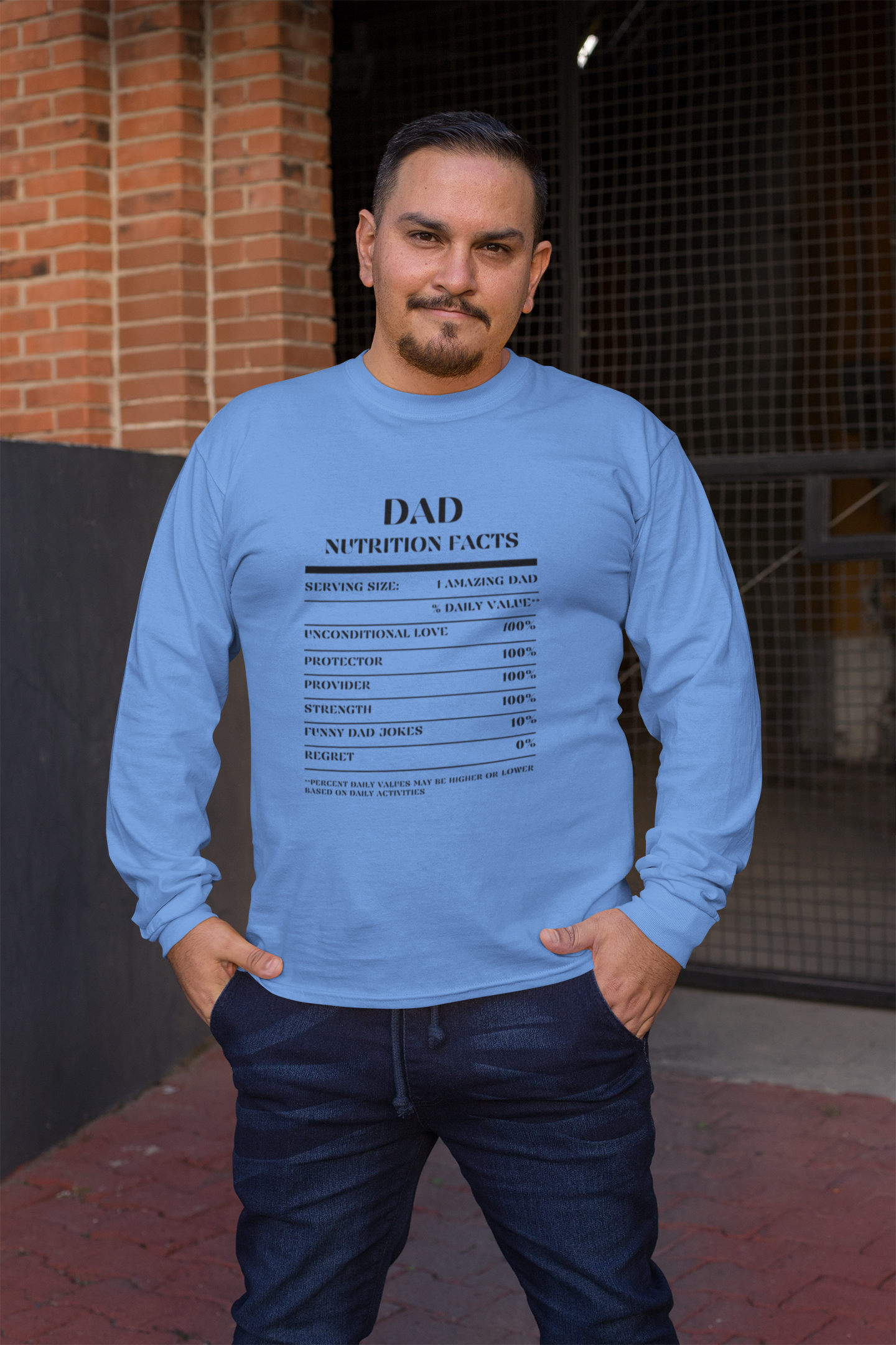 Nutrition Facts T-Shirt LS - Dad - Black