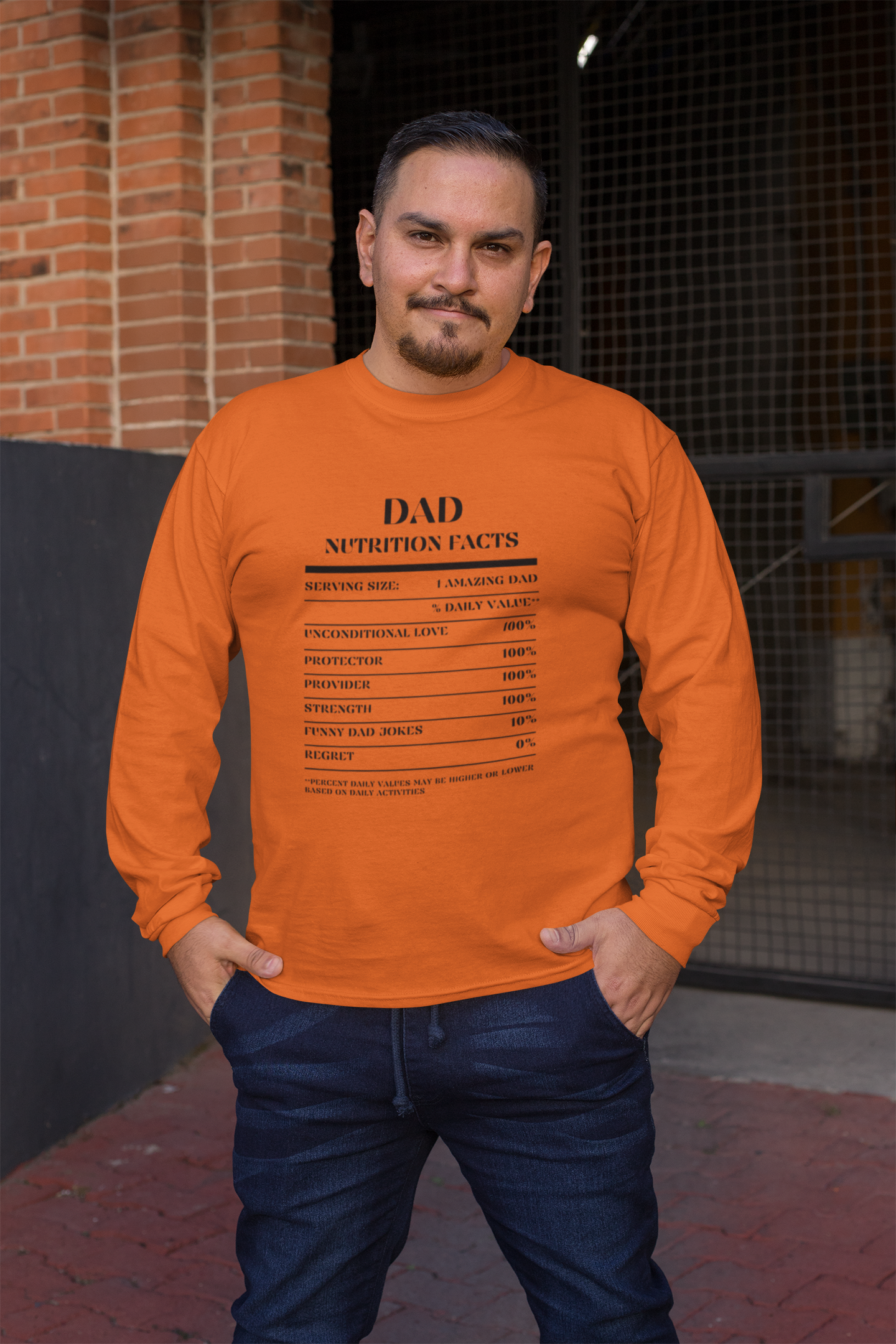 Nutrition Facts T-Shirt LS - Dad - Black