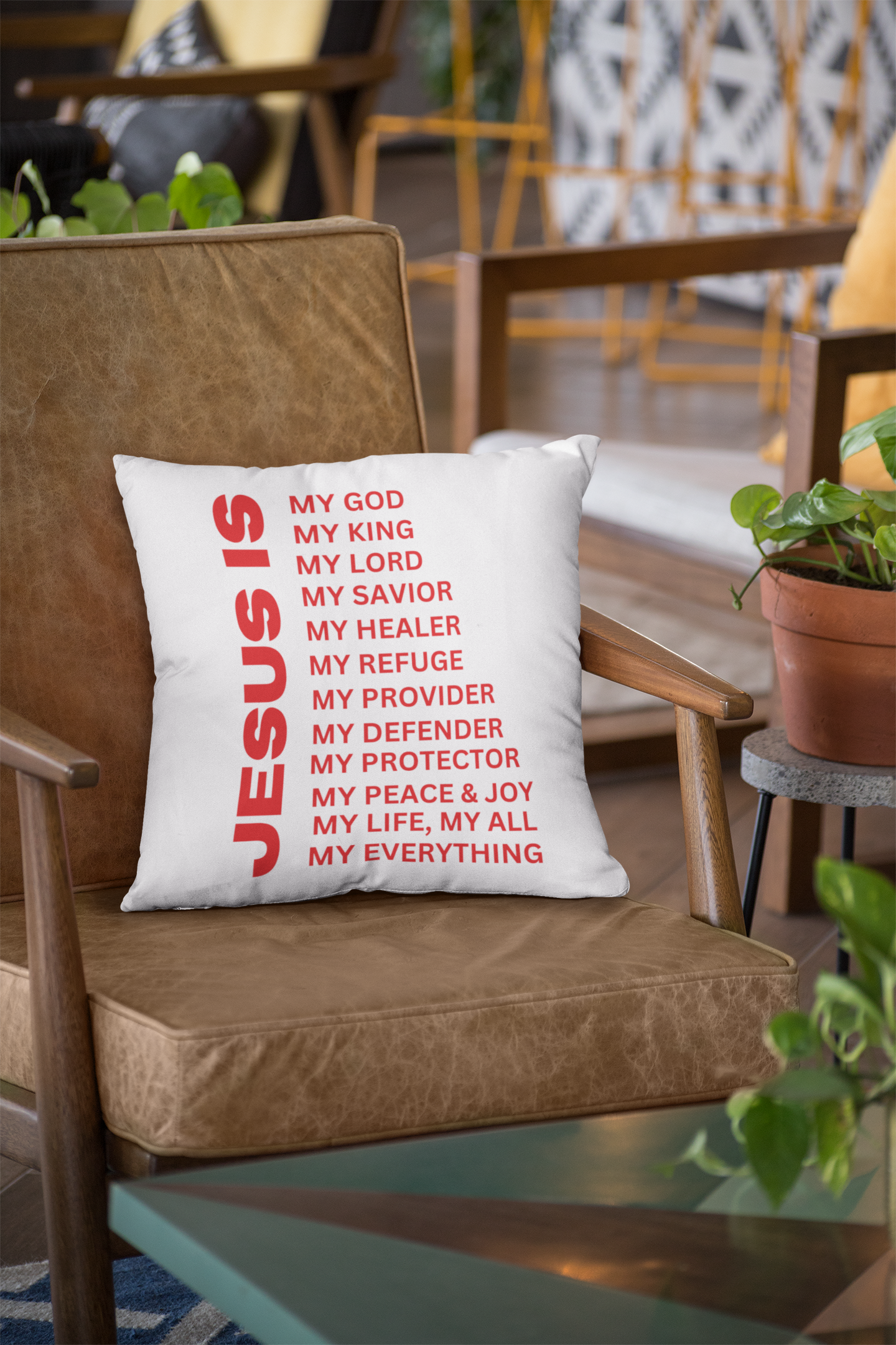 Jesus Is Christian Pillow Red