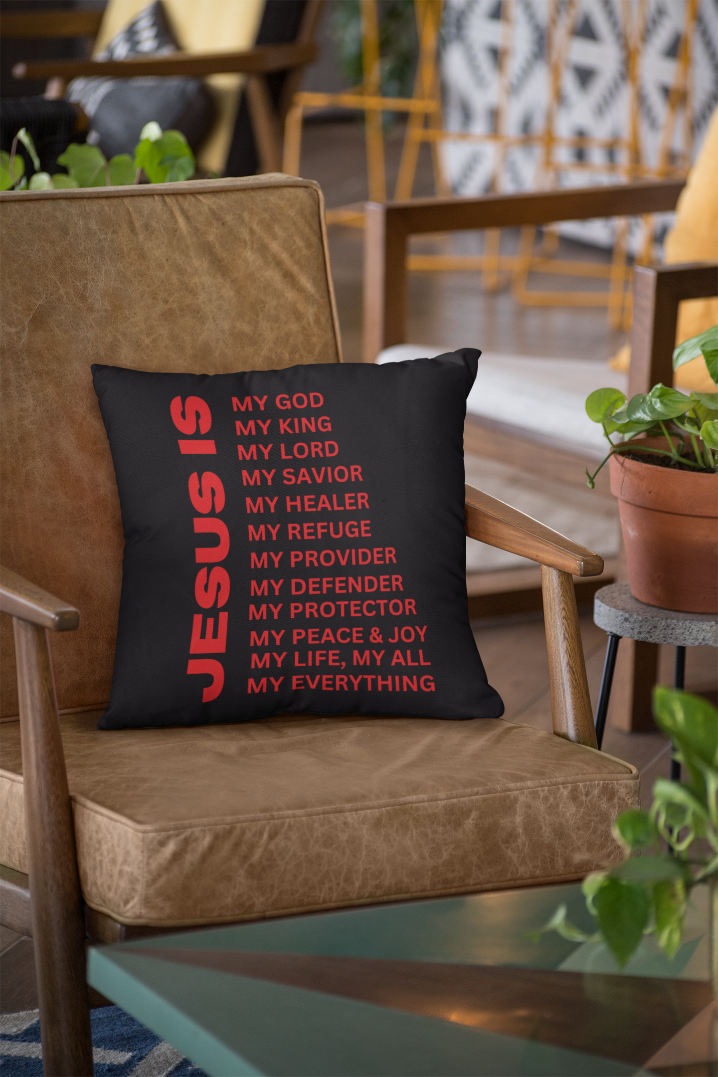 Jesus Is Christian Pillow Red