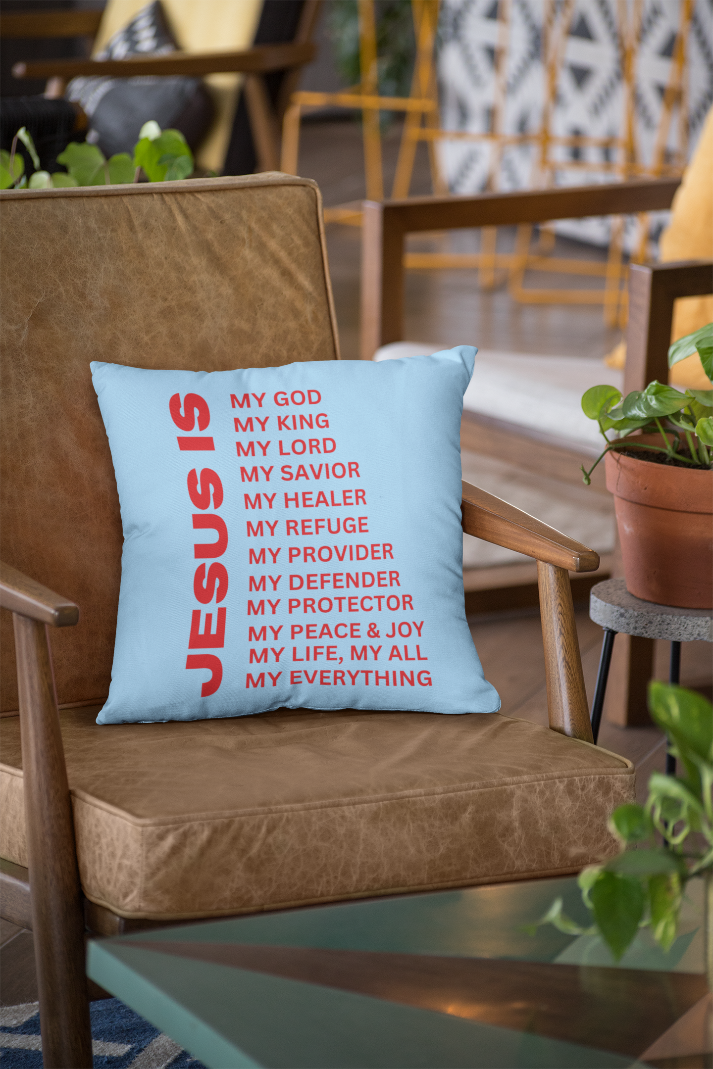 Jesus Is Christian Pillow Red