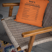 Nutrition Facts Pillow - Wife - Black