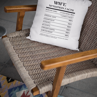 Nutrition Facts Pillow - Wife - Black