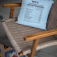 Nutrition Facts Pillow - Wife - Black