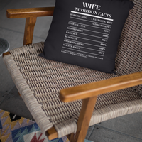 Nutrition Facts Pillow - Wife - White
