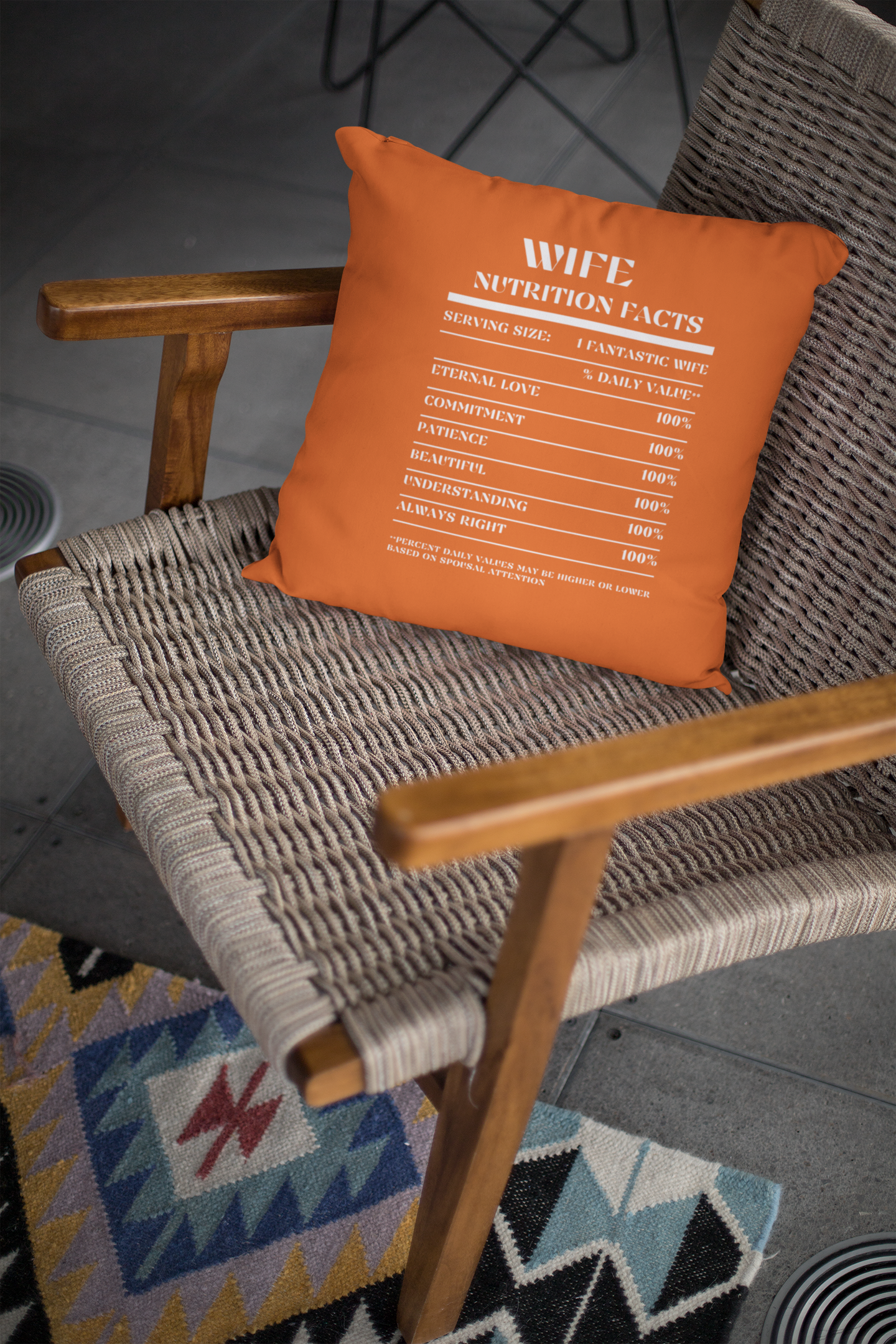 Nutrition Facts Pillow - Wife - White