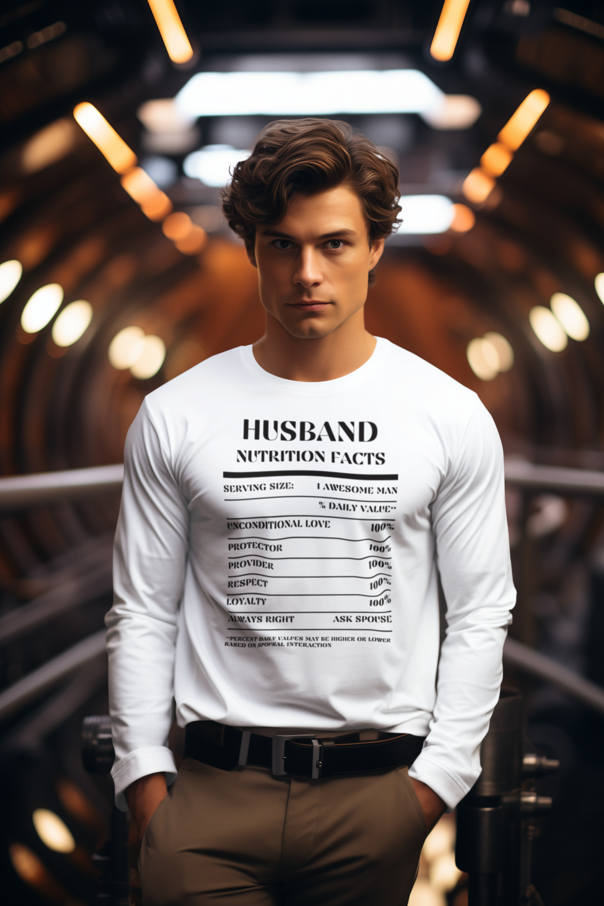 Nutrition Facts T-Shirt LS - Husband - Black