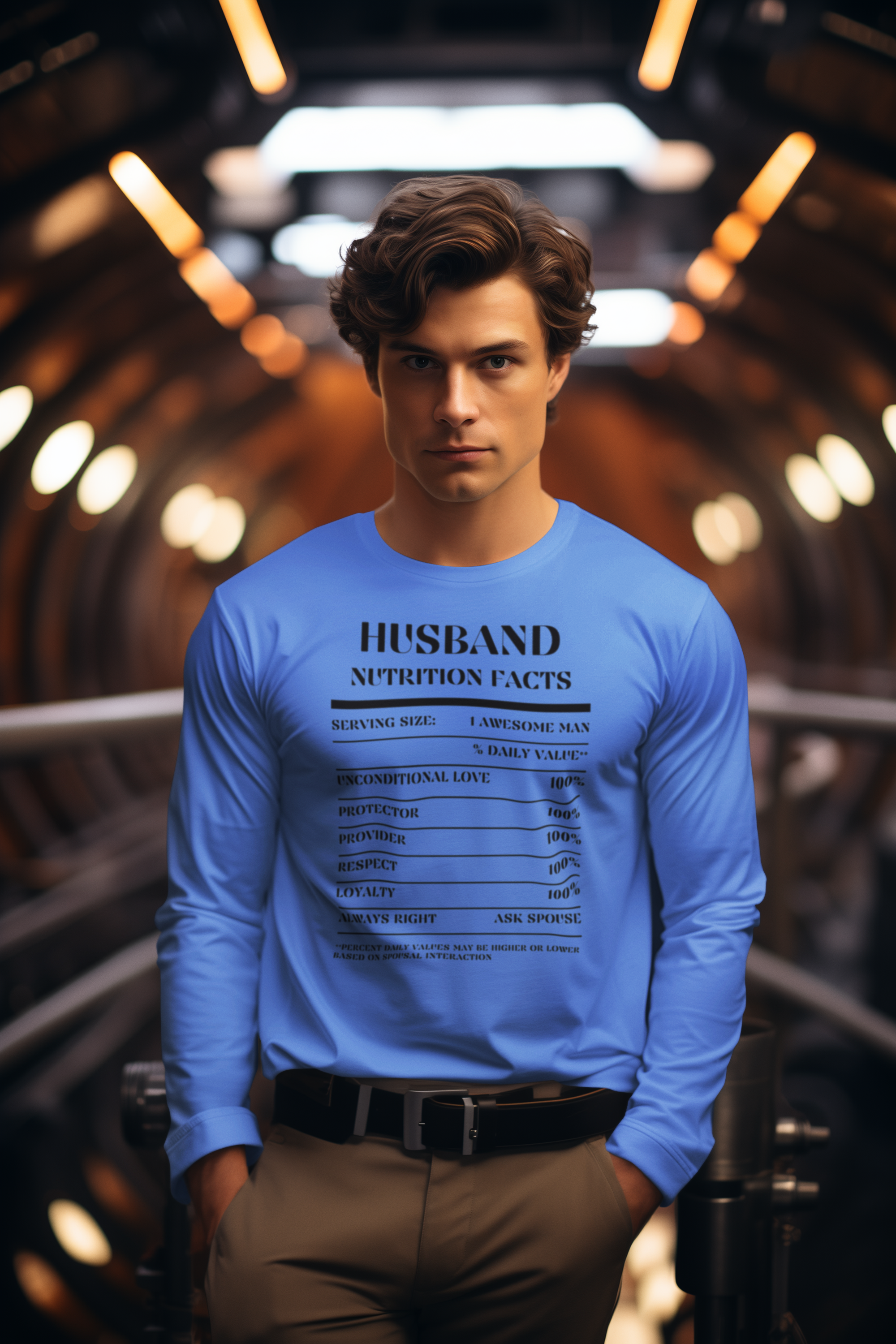 Nutrition Facts T-Shirt LS - Husband - Black