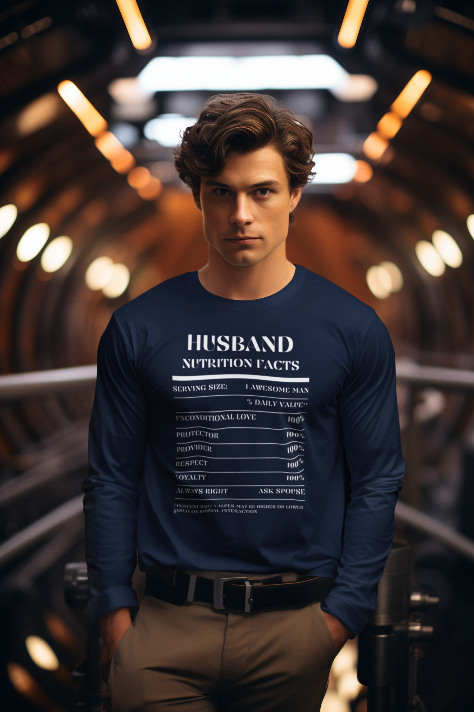 Nutrition Facts T-Shirt LS - Husband - White