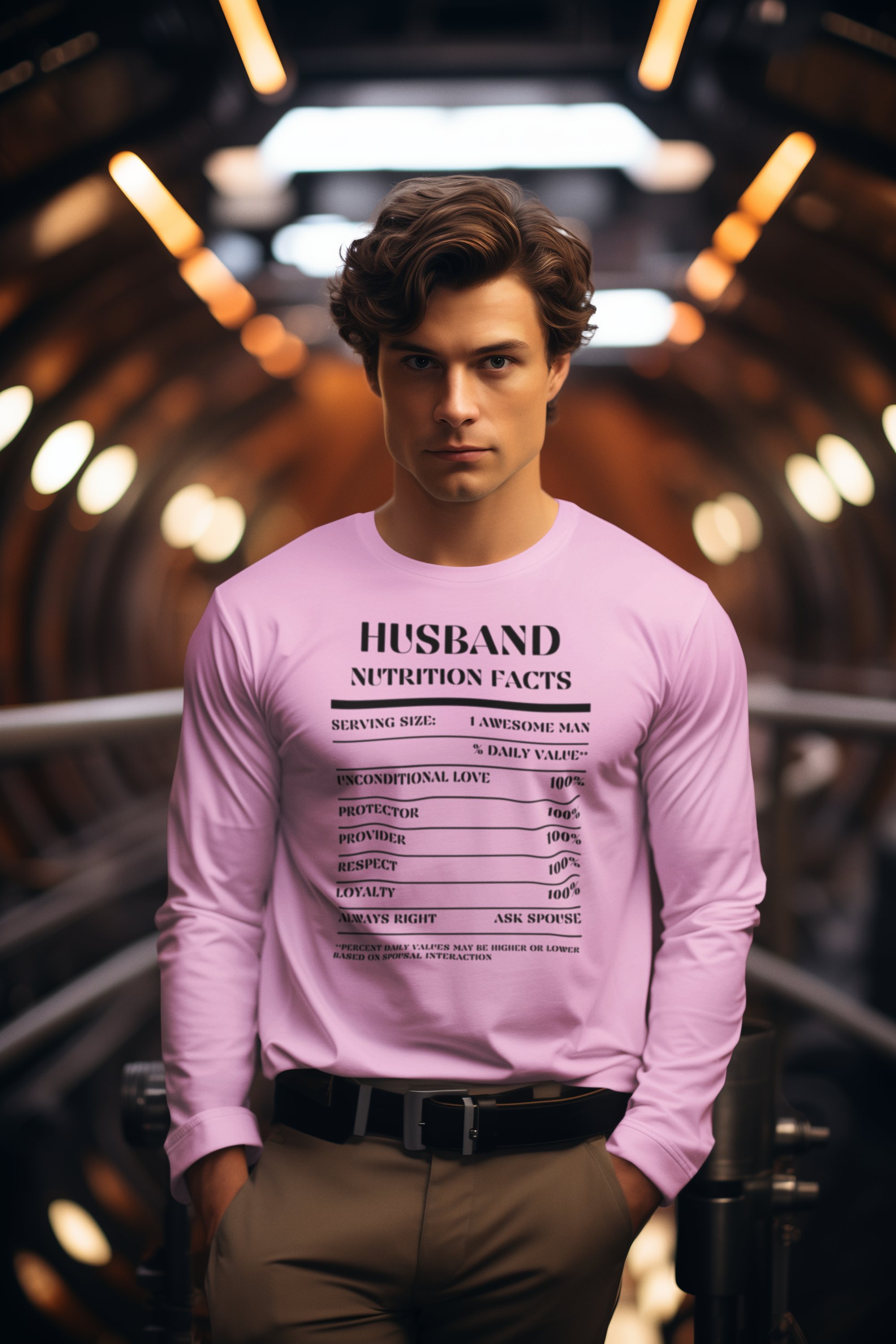 Nutrition Facts T-Shirt LS - Husband - Black