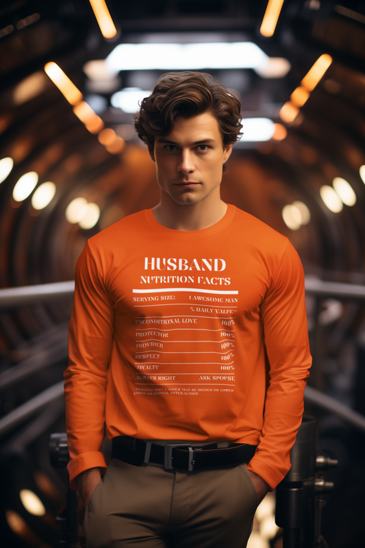 Nutrition Facts T-Shirt LS - Husband - White