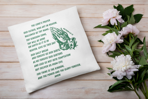 Lord's Prayer Pillow Green