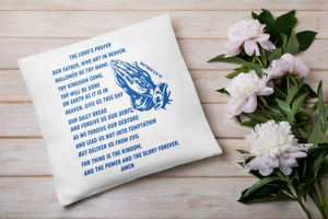 Lord's Prayer Pillow Blue