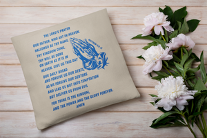 Lord's Prayer Pillow Blue