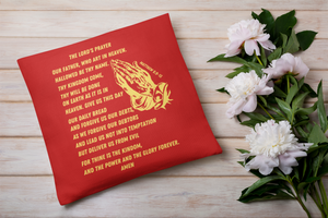 Lord's Prayer Pillow Gold